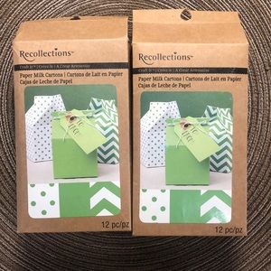 Recollections Paper Milk Cartons Green & White